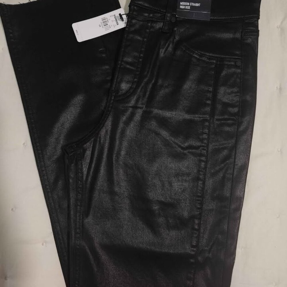 Express Black coated jeans